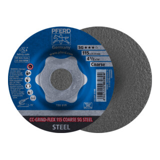 PFERD TOOLS CC-GRIND FLEX Schleifscheibe 115x22,23 mm COARSE Leistungslinie SG STEEL für Stahl