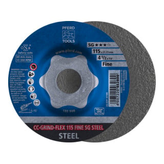 PFERD TOOLS CC-GRIND FLEX Schleifscheibe 115x22,23 mm FINE Leistungslinie SG STEEL für Stahl
