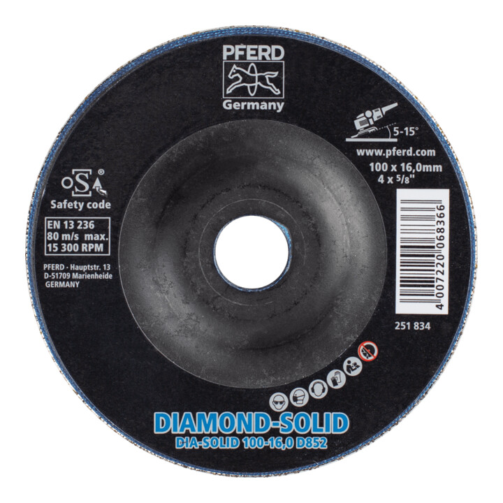 PFERD TOOLS CC-GRIND SOLID DIAMOND 100x16,0mm D852 (sehr grob) zum Bearbeiten harter Werkstoffe