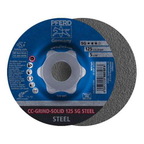 PFERD CC-GRIND-Schleifscheibe CC-GRIND-SOLID 180 SG STEEL