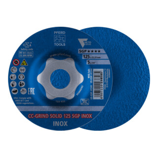 PFERD TOOLS CC-GRIND SOLID Schleifscheibe 125x22,23 mm COARSE Speziallinie SGP INOX für Edelstahl