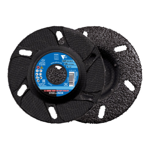 PFERD TOOLS CC-GRIND VIEW Schleifscheibe 125x22,23 mm Speziallinie SGP STEELOX für Stahl/Edelstahl