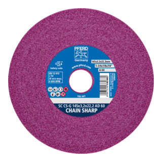 PFERD TOOLS CHAIN SHARP Schleifscheibe CS-G Ø145x3,2 mm Bohrung-Ø 22,2 mm A60 zum Schärfen von Sägeketten
