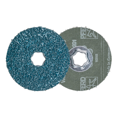 PFERD TOOLS COMBICLICK Fiberscheibe Ø 100mm VICTOGRAIN 36 Höchstleistung auf Stahl