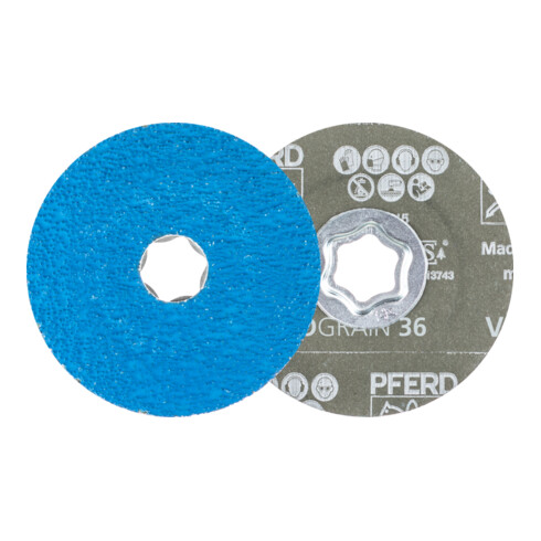 PFERD COMBICLICK Fiberscheibe VICTOGRAIN-COOL36 für Stahl und Edelstahl