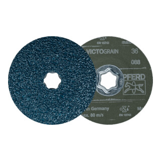 PFERD TOOLS COMBICLICK Fiberscheibe Ø 115 mm VICTOGRAIN 36 Höchstleistung auf Stahl