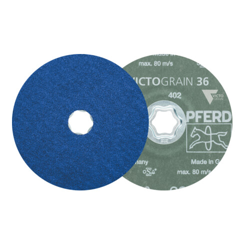 PFERD TOOLS COMBICLICK Fiberscheibe Ø 125 mm VICTOGRAIN-COOL36 für Stahl und Edelstahl