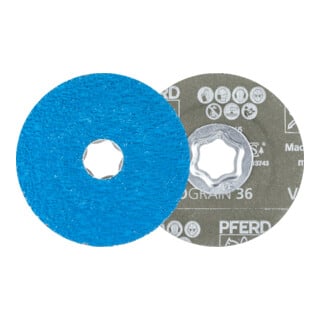 PFERD TOOLS COMBICLICK Fiberscheibe VICTOGRAIN-COOL36 für Stahl und Edelstahl
