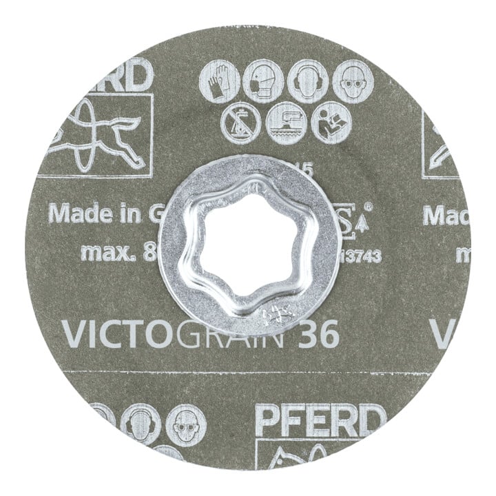 PFERD TOOLS COMBICLICK Fiberscheibe Ø 100mm VICTOGRAIN-COOL36 für Stahl und Edelstahl
