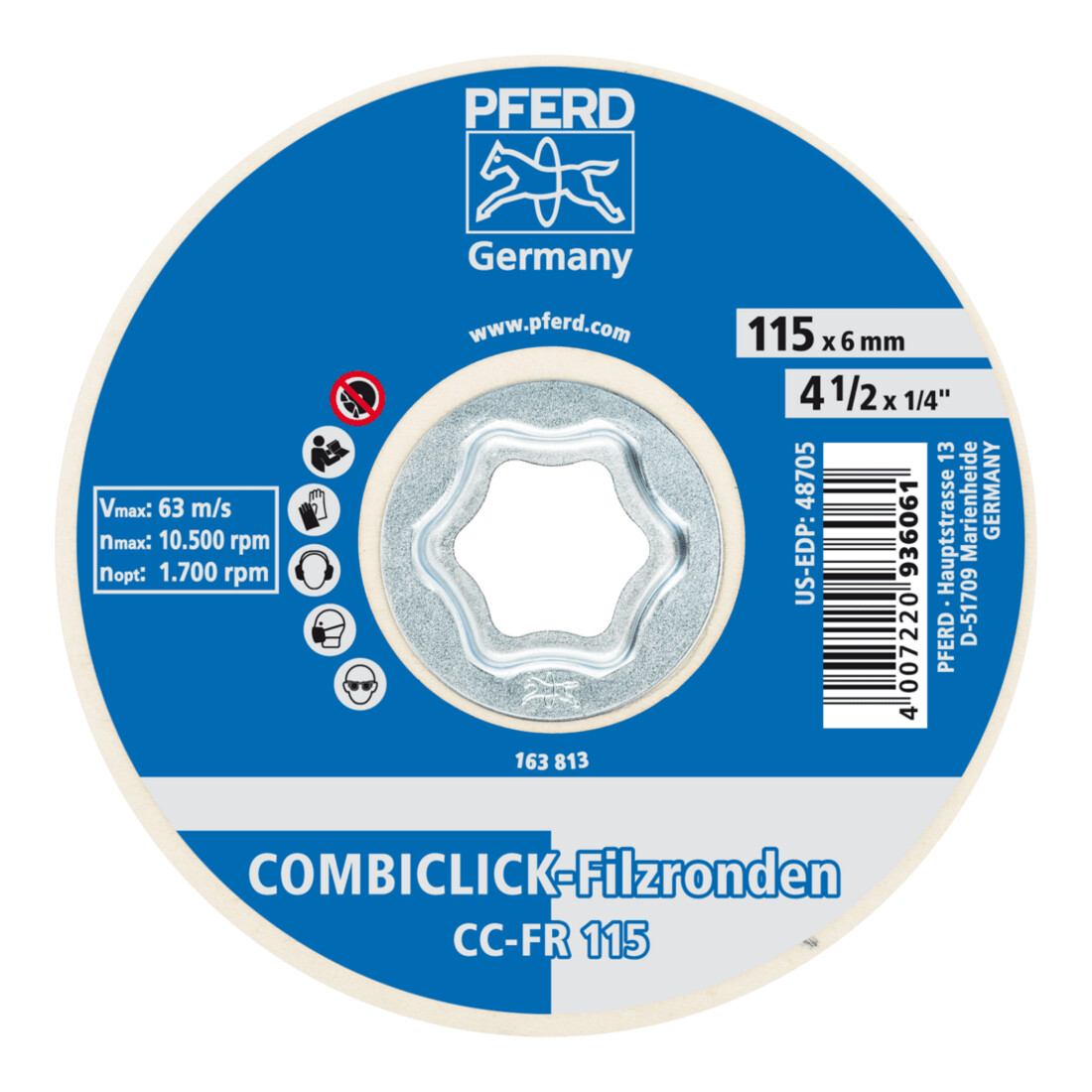 PFERD TOOLS COMBICLICK Filzronde CC-FR