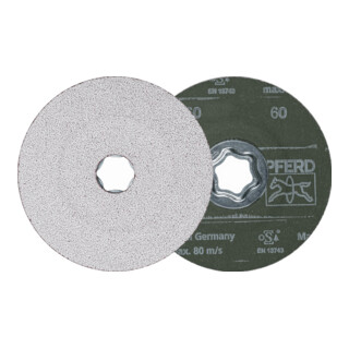 PFERD TOOLS COMBICLICK Keramikkorn Fiberscheibe Ø 115 mm CO-ALU60 für weiche NE Metalle