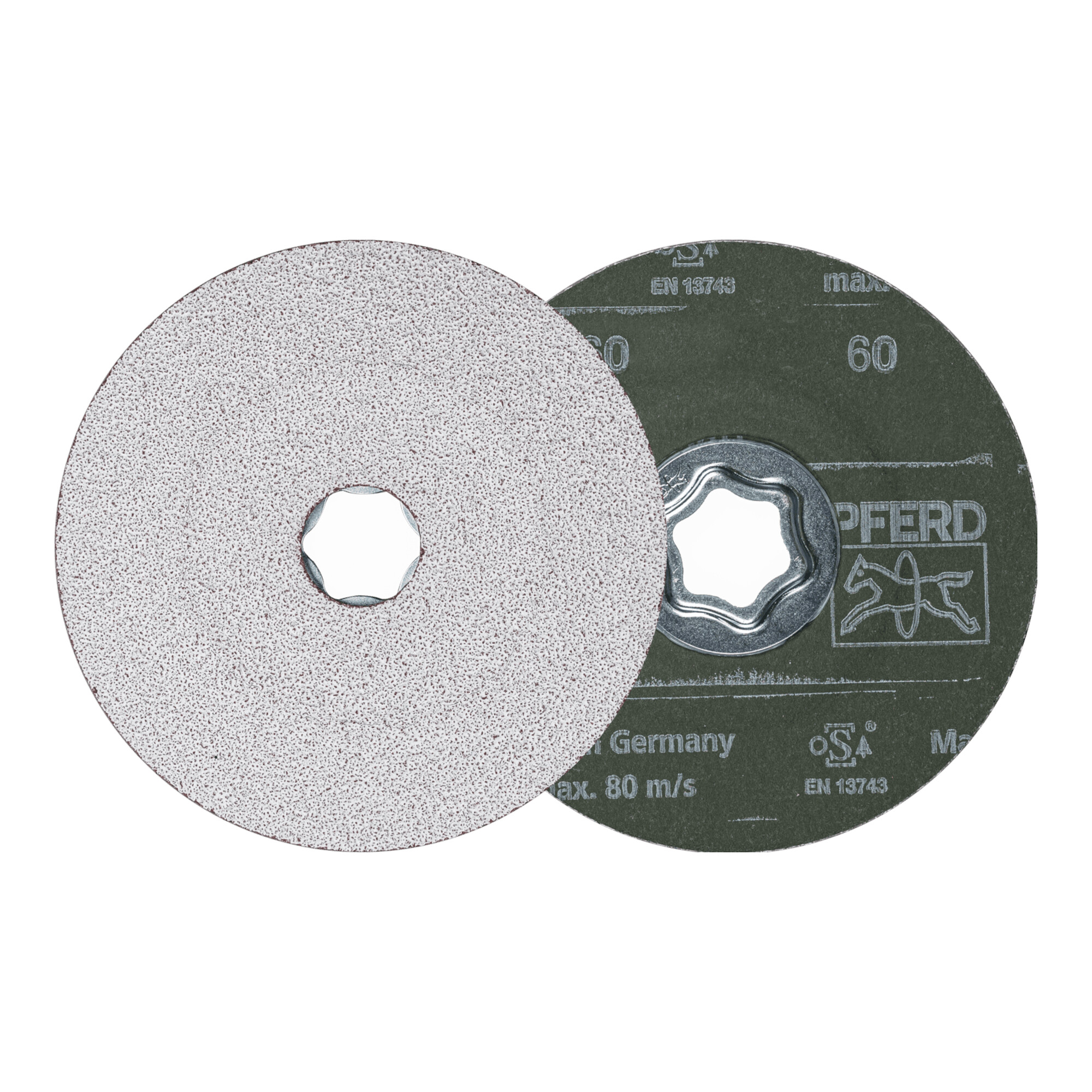 PFERD TOOLS COMBICLICK Keramikkorn Fiberscheibe Ø 115 mm CO-ALU60 für weiche NE Metalle