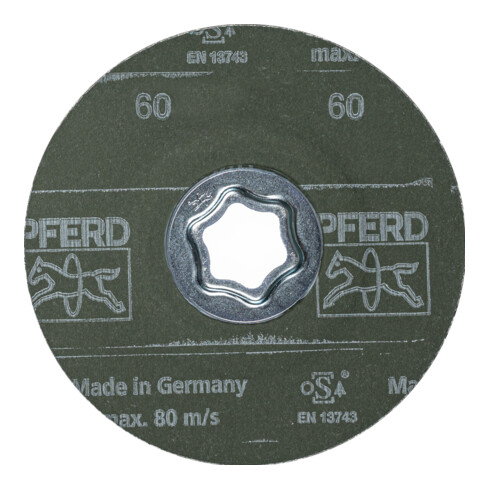 PFERD TOOLS COMBICLICK Keramikkorn Fiberscheibe Ø 115 mm CO-ALU60 für weiche NE Metalle