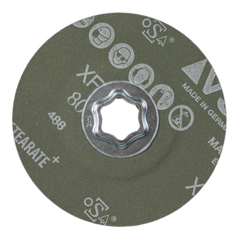 PFERD TOOLS COMBICLICK Keramikkorn Fiberscheibe Ø 115 mm CO-ALU80 für weiche NE Metalle
