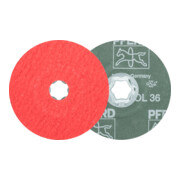 PFERD TOOLS COMBICLICK Keramikkorn Fiberscheibe Ø 115 mm CO-COOL36 für Edelstahl