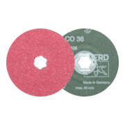 PFERD COMBICLICK Keramikkorn Fiberscheibe CO24 für hohen Abtrag auf Stahl