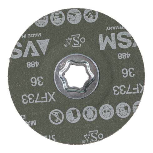 PFERD TOOLS COMBICLICK Keramikkorn Fiberscheibe Ø 125 mm CO-ALU36 für weiche NE Metalle