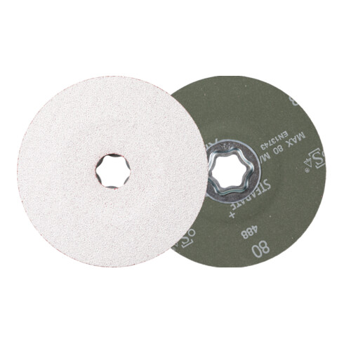 PFERD TOOLS COMBICLICK Keramikkorn Fiberscheibe Ø 125 mm CO-ALU80 für weiche NE Metalle