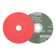PFERD TOOLS COMBICLICK Keramikkorn Fiberscheibe Ø 125 mm CO-COOL120 für Edelstahl