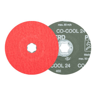 PFERD TOOLS COMBICLICK Keramikkorn Fiberscheibe Ø 125 mm CO-COOL24 für Edelstahl