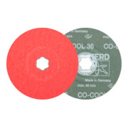 PFERD TOOLS COMBICLICK Keramikkorn Fiberscheibe Ø 125 mm CO-COOL36 für Edelstahl