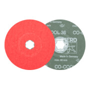 PFERD TOOLS COMBICLICK Keramikkorn Fiberscheibe Ø 125 mm CO-COOL36 für Edelstahl
