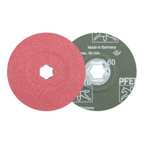 PFERD TOOLS COMBICLICK Keramikkorn Fiberscheibe Ø 125 mm CO60 für hohen Abtrag auf Stahl