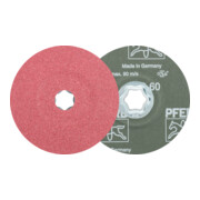 PFERD TOOLS COMBICLICK Keramikkorn Fiberscheibe Ø 125 mm CO60 für hohen Abtrag auf Stahl