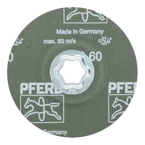 PFERD TOOLS COMBICLICK Keramikkorn Fiberscheibe Ø 125 mm CO60 für hohen Abtrag auf Stahl