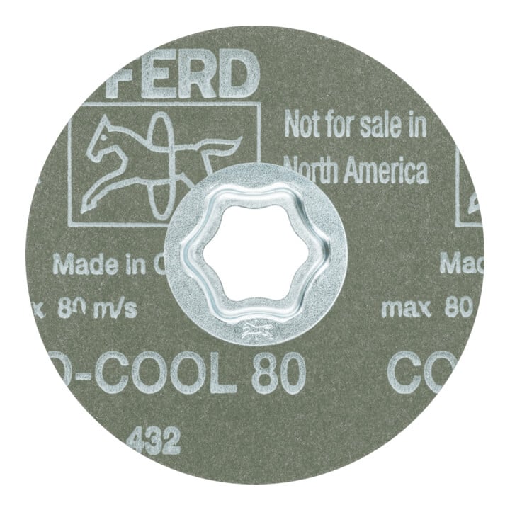PFERD TOOLS COMBICLICK Keramikkorn Fiberscheibe Ø 100mm CO-COOL80 für Edelstahl