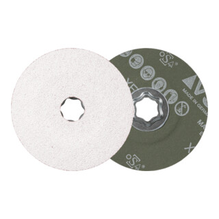 PFERD TOOLS COMBICLICK Keramikkorn Fiberscheibe Ø 115 mm CO-ALU80 für weiche NE Metalle