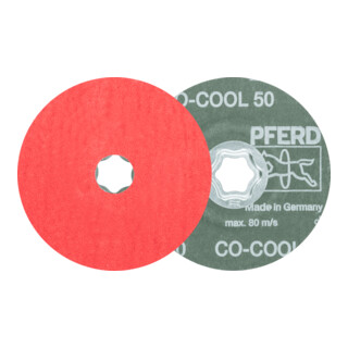 PFERD TOOLS COMBICLICK Keramikkorn Fiberscheibe Ø 115 mm CO-COOL50 für Edelstahl