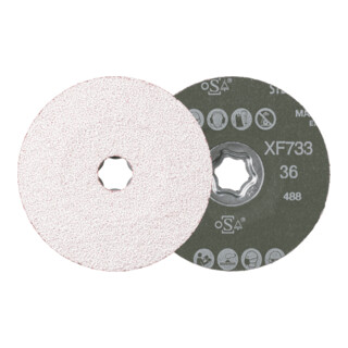 PFERD TOOLS COMBICLICK Keramikkorn Fiberscheibe Ø 125 mm CO-ALU36 für weiche NE Metalle