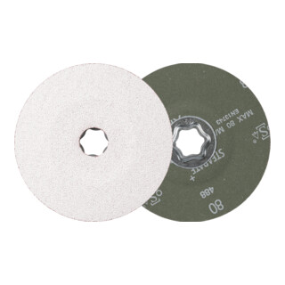 PFERD TOOLS COMBICLICK Keramikkorn Fiberscheibe Ø 125 mm CO-ALU80 für weiche NE Metalle