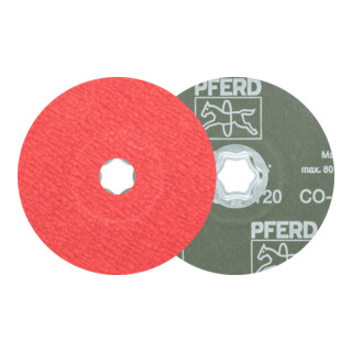PFERD TOOLS COMBICLICK Keramikkorn Fiberscheibe CO-COOL120 für Edelstahl