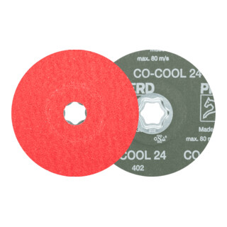 PFERD TOOLS COMBICLICK Keramikkorn Fiberscheibe Ø 125 mm CO-COOL24 für Edelstahl