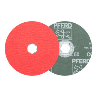 PFERD TOOLS COMBICLICK Keramikkorn Fiberscheibe Ø 125 mm CO-COOL50 für Edelstahl