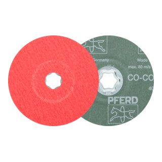 PFERD TOOLS COMBICLICK Keramikkorn Fiberscheibe Ø 125 mm CO-COOL60 für Edelstahl