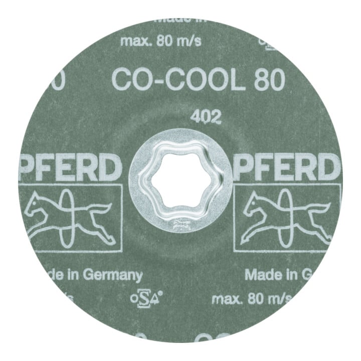 PFERD TOOLS COMBICLICK Keramikkorn Fiberscheibe Ø 125 mm CO-COOL80 für Edelstahl (5)