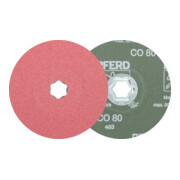 PFERD TOOLS COMBICLICK Keramikkorn Fiberscheibe Ø 125 mm CO80 für hohen Abtrag auf Stahl
