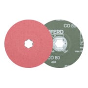 PFERD TOOLS COMBICLICK Keramikkorn Fiberscheibe Ø 125 mm CO80 für hohen Abtrag auf Stahl