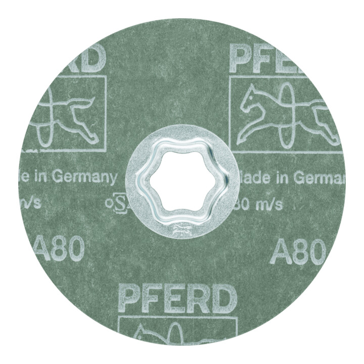 PFERD TOOLS COMBICLICK Korund Fiberscheibe Ø 115 mm A80 für universelle Anwendungen