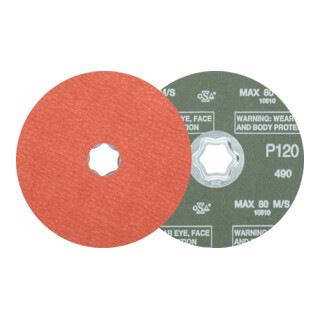 PFERD TOOLS COMBICLICK Korund Fiberscheibe Ø 125 mm A-COOL120 für Edelstahl