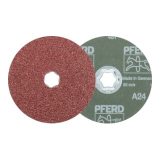 PFERD TOOLS COMBICLICK Korund Fiberscheibe Ø 125 mm A24 für universelle Anwendungen