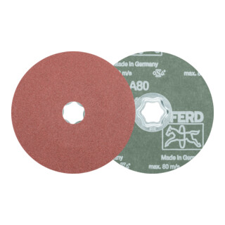 PFERD TOOLS COMBICLICK Korund Fiberscheibe Ø 125 mm A80 für universelle Anwendungen (10)