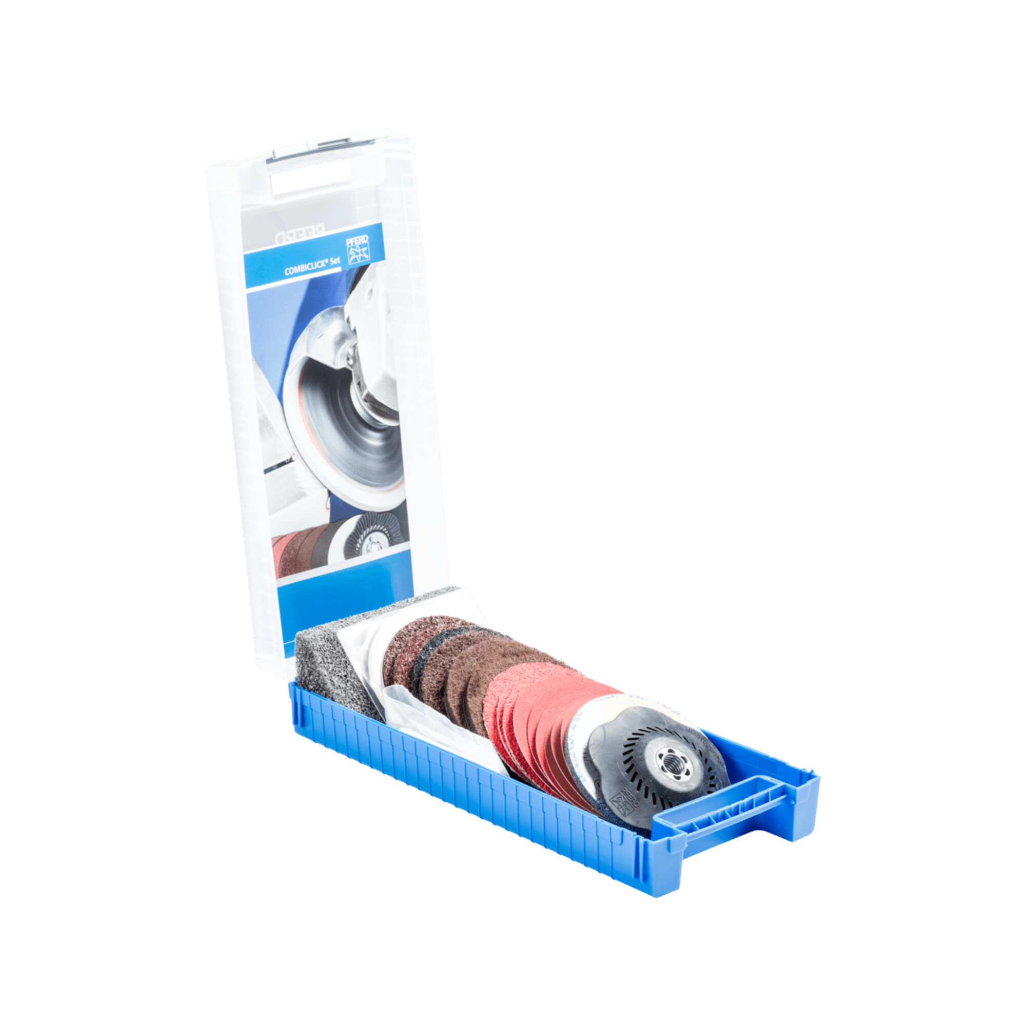 PFERD TOOLS COMBICLICK Set 19-tlg. Ø 115 mm 5/8-11 Bearbeitungen grob bis poliert mit Winkelschleifer