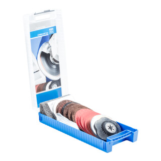 PFERD TOOLS COMBICLICK Set 19-tlg. Ø 115 mm 5/8-11 Bearbeitungen grob bis poliert mit Winkelschleifer