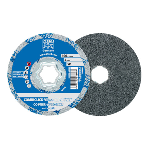 PFERD COMBICLICK verpresste Vliesronde CC PNER SIC Fein für Finish