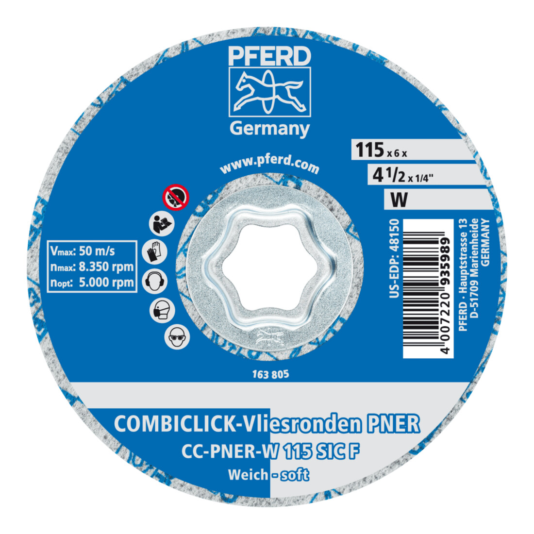 PFERD TOOLS COMBICLICK Vliesronde CC-PNER W SiC F