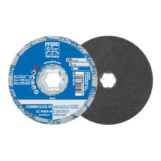 PFERD TOOLS COMBICLICK verpresste Vliesronde CC PNER Ø 125 mm Mittehart SIC Fein für Finish